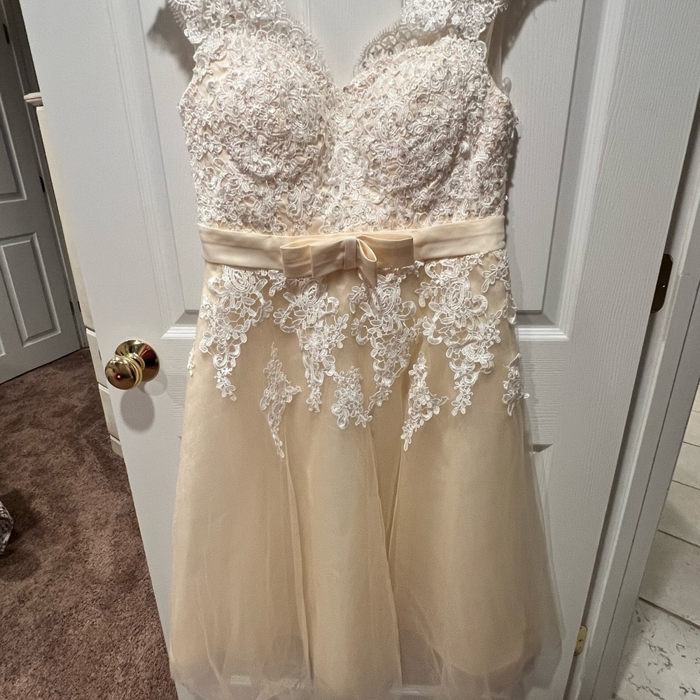 Source Unknown Cream Lace Midi Dress